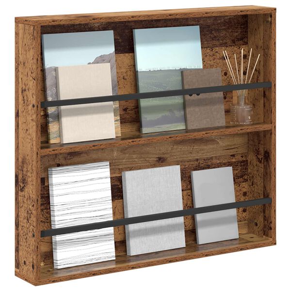 vidaXL Magazinregal mit Regal Altholz 80 x 12 x 70 cm Holzwerkstoff