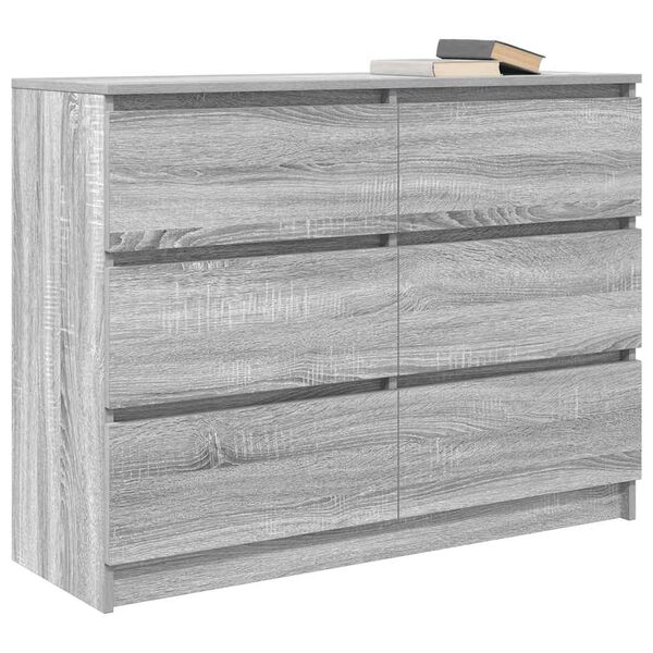 vidaXL Sideboard Grau Sonoma 100x35x76 cm Holzwerkstoff