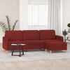 vidaXL 3-Sitzer-Sofa mit Hocker Weinrot 210 cm Stoff