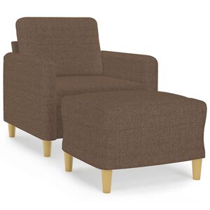 vidaXL Sessel mit Hocker Braun 60 cm Stoff
