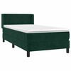 vidaXL Boxspringbett mit Matratze Dunkelgr&uuml;n 90x200 cm Samt