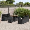 vidaXL Garten-Sofa-Set mit Speicher 9 pcs Schwarz Poly Rattan