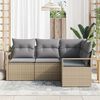 vidaXL Sofa Set 4 pcs Beige Poly-Rattan