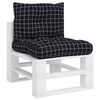 vidaXL Palettenkissen 2 Stk. Schwarz Karomuster Oxford-Gewebe