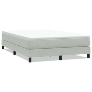 vidaXL Boxspringbett ohne Matratze Hellgrau 140x220 cm Samt