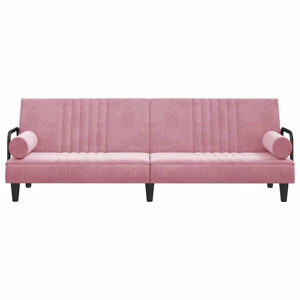 vidaXL Schlafsofa mit Armlehnen Rosa Samt