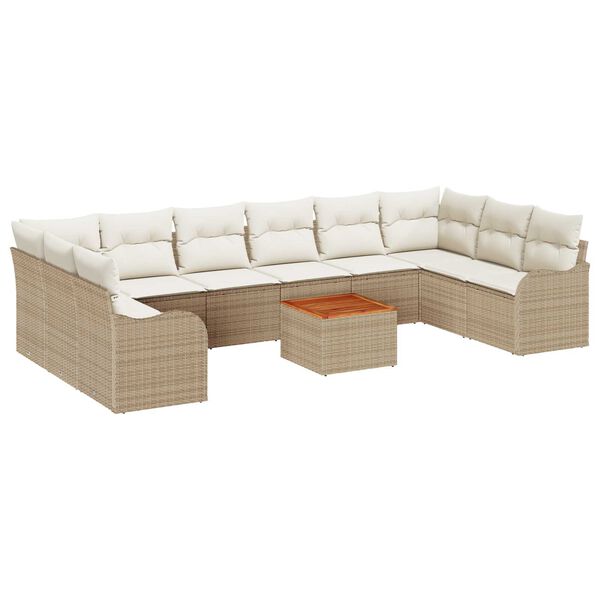 vidaXL Garten-Sofa-Set 10 pcs Beige und Wei&szlig;