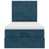 vidaXL Ottoman-Bett mit Matratzen & LEDs Dunkelblau 90x200 cm Samt