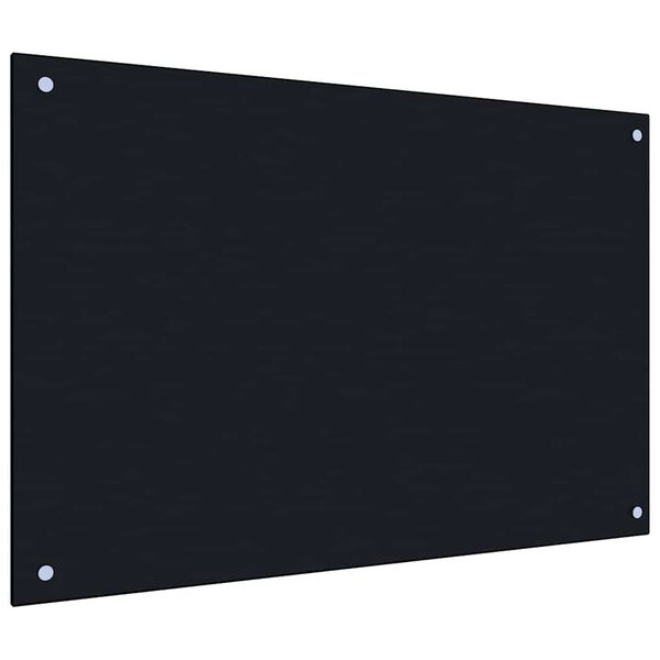 vidaXL K&uuml;chenr&uuml;ckwand 2 pcs Schwarz 90 x 50 cm Geh&auml;rtetes Glas