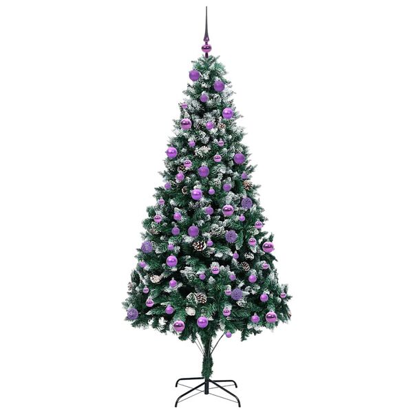 vidaXL K&uuml;nstlicher Weihnachtsbaum mit 300 LEDs mit St&auml;nder Gr&uuml;n 210 cm