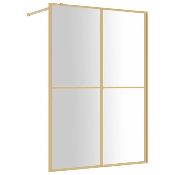 vidaXL Duschwand f&uuml;r Begehbare Dusche ESG Klarglas Golden 140x195cm