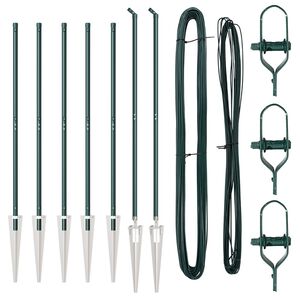 vidaXL Zaunpfosten 7 pcs Grün Ø32mm 180 cm Verzinkter Stahl