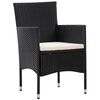 vidaXL 4-tlg. Garten-Lounge-Set mit Auflagen Poly Rattan Schwarz