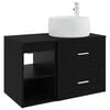 vidaXL Wandmontiertes Badezimmerm&ouml;bel-Set 2 stk. Schwarz Eichen-Optik