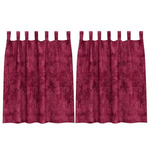 vidaXL Samtvorh&auml;nge 2 stk. Weinrot 140 x 140 cm Samt
