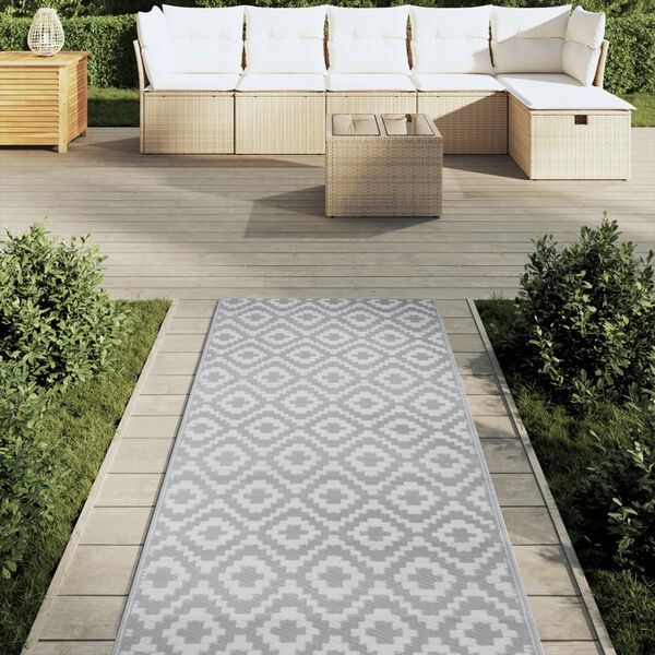 vidaXL Outdoor-Teppich ARAKIL Grau 80x250 cm PP