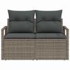 vidaXL Garten-Sofa mit Kissen 120 x 62 x 69 cm Poly-Rattan