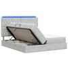 vidaXL LED-Speicherbett mit Matratze Hellgrau 180 x 200 cm Samt
