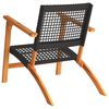 vidaXL Gartenst&uuml;hle 2 Stk. Schwarz Poly Rattan und Akazienholz