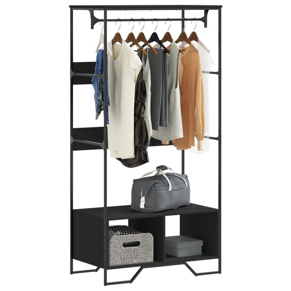 vidaXL Kleiderst&auml;nder Schwarz 90x50x180 cm Holzwerkstoff