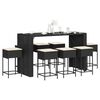 vidaXL 9-tlg. Gartenbar-Set mit Kissen Schwarz Poly Rattan