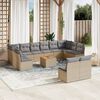 vidaXL 13-tlg. Garten-Sofagarnitur mit Kissen Beige Poly Rattan
