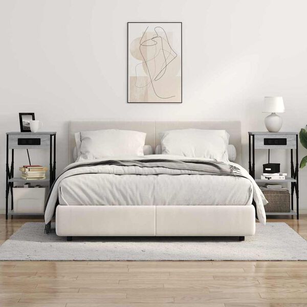 vidaXL Nachttisch Graues Sonoma 41 x 31 x 76 cm Holzwerkstoff