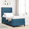 vidaXL Boxspringbett mit Matratze mit LED Blau 90 x 190 cm Samt