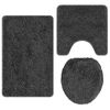vidaXL Anti-Rutsch Badematten-Set 3 pcs Dunkelgrau PP