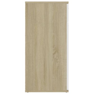 vidaXL Sideboard Weiß Sonoma-Eiche 80x36x75 cm Holzwerkstoff
