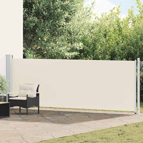 vidaXL Ausziehbare Seitenmarkise 140x600 cm Creme