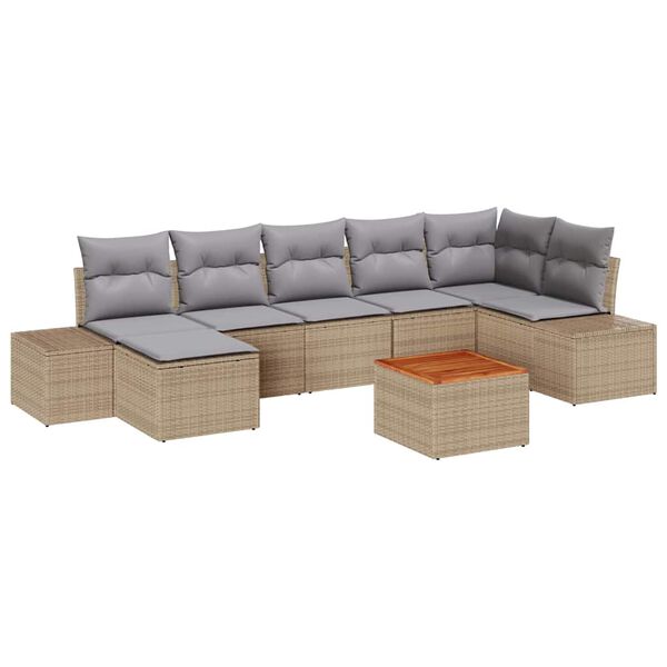 vidaXL Garten-Sofa-Set 8 pcs Beige und Hellgrau