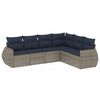vidaXL 6-teiliges Gartensofa-Set mit Kissen, grau, Polyrattan
