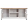 vidaXL TV-Schrank Weiß 120x40x50 cm Massivholz Panama-Kiefer