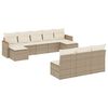 vidaXL 10-tlg. Garten-Sofagarnitur mit Kissen Beige Poly Rattan