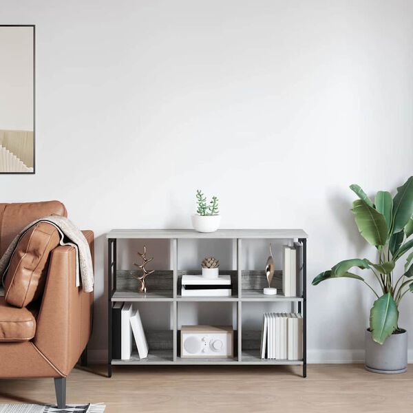 vidaXL B&uuml;cherregal Graues Sonoma 102 x 32 x 72,5 cm Holzwerkstoff