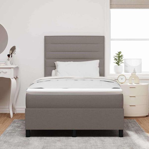 vidaXL Boxspringbett mit Matratze Taupe 120 x 200 cm Stoff