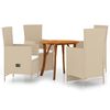 vidaXL 5-tlg. Garten-Essgruppe Beige
