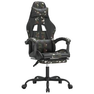 vidaXL Gaming-Stuhl mit Fu&szlig;st&uuml;tze Schwarz und Tarnfarben Kunstleder