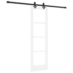 vidaXL Schiebet&uuml;r Wei&szlig; 61 x 198,5 cm Massivholz Kiefer und Glas