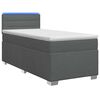 vidaXL Boxspringbett mit Matratze und LED Dunkelgrau 90 x 200 cm Stoff