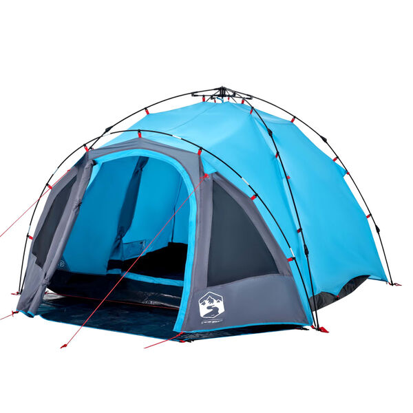 vidaXL Kuppel-Campingzelt 3 Personen Blau Quick Release