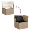 vidaXL Garten-Sofa-Set mit Speicher 9 pcs Beige Poly Rattan