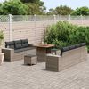 vidaXL Garten-Sofa-Set 10 pcs Grau Poly-Rattan