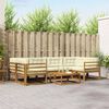 vidaXL Outdoor-Sofagarnitur mit Kissen 7 pcs Natur und Creme