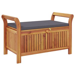 vidaXL Garten-Truhenbank mit Kissen 91 cm Massivholz Akazie