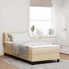 vidaXL Boxspringbett mit Matratze mit Kopfteil Creme 90 x 200 cm Stoff
