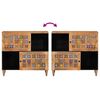 vidaXL Sideboard mit Speicher Natur 80 x 33 x 75 cm Massivholz Mango