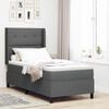 vidaXL Boxspringbett mit Matratze Dunkelgrau 90 x 190 cm Stoff