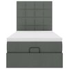 vidaXL Ottoman-Bett mit Matratze Dunkelgrau 90x200 cm Stoff